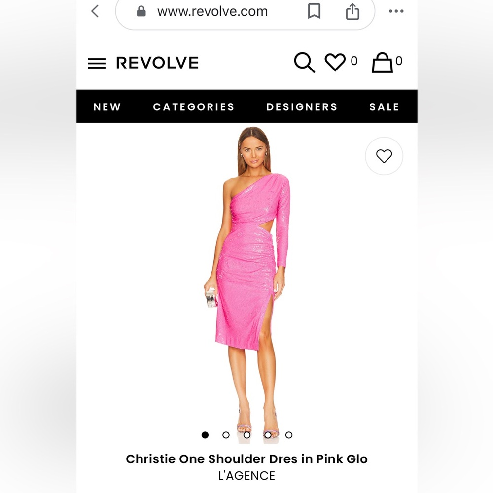 L'AGENCE Christie one-shoulder ruched cutout sequined jersey dress Size 00